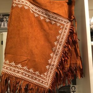 Burnt orange wrap skirt